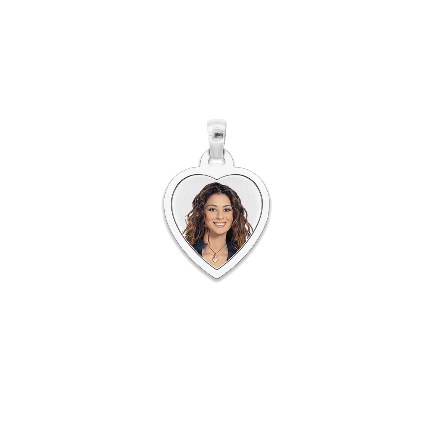 Medaglia Cuore in Oro 18kt - Cornice Piatta - Image 4