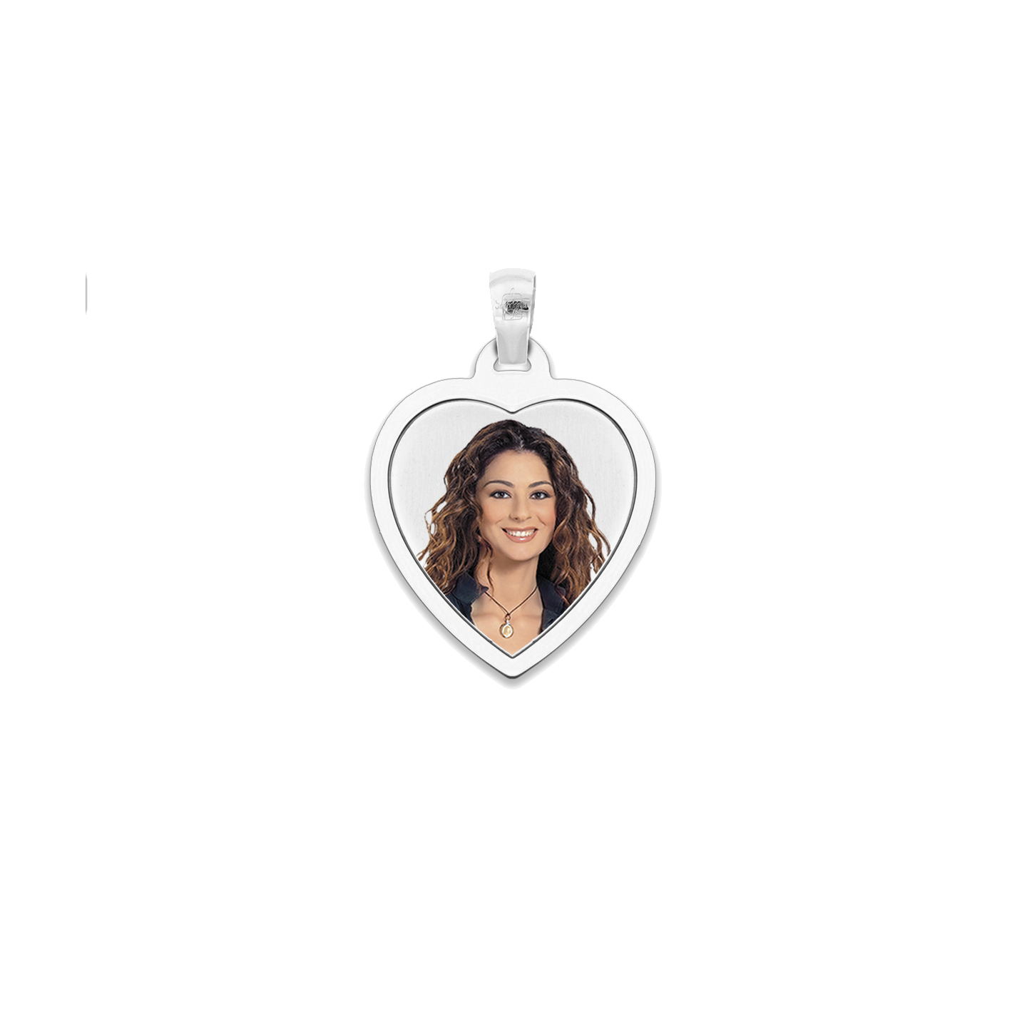 Medaglia Cuore in Oro 18kt - Cornice Piatta - Image 6