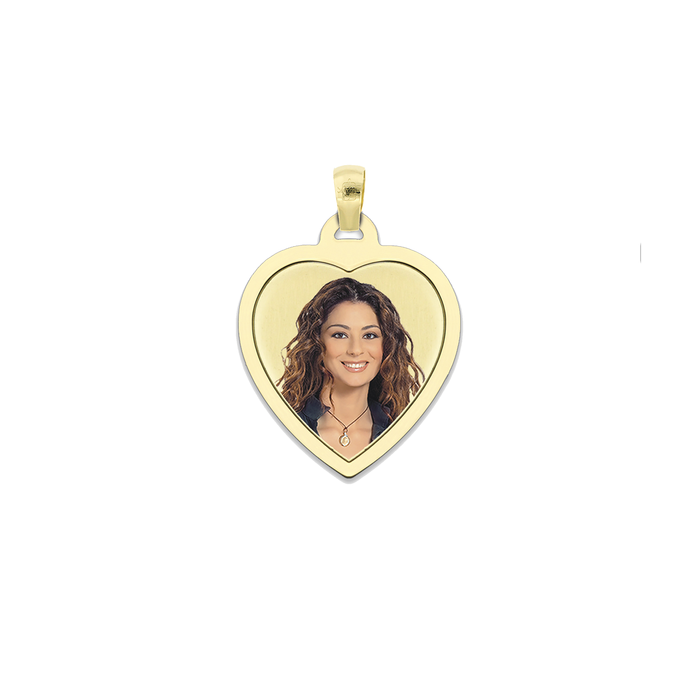Medaglia Cuore in Oro 18kt - Cornice Piatta - Image 1