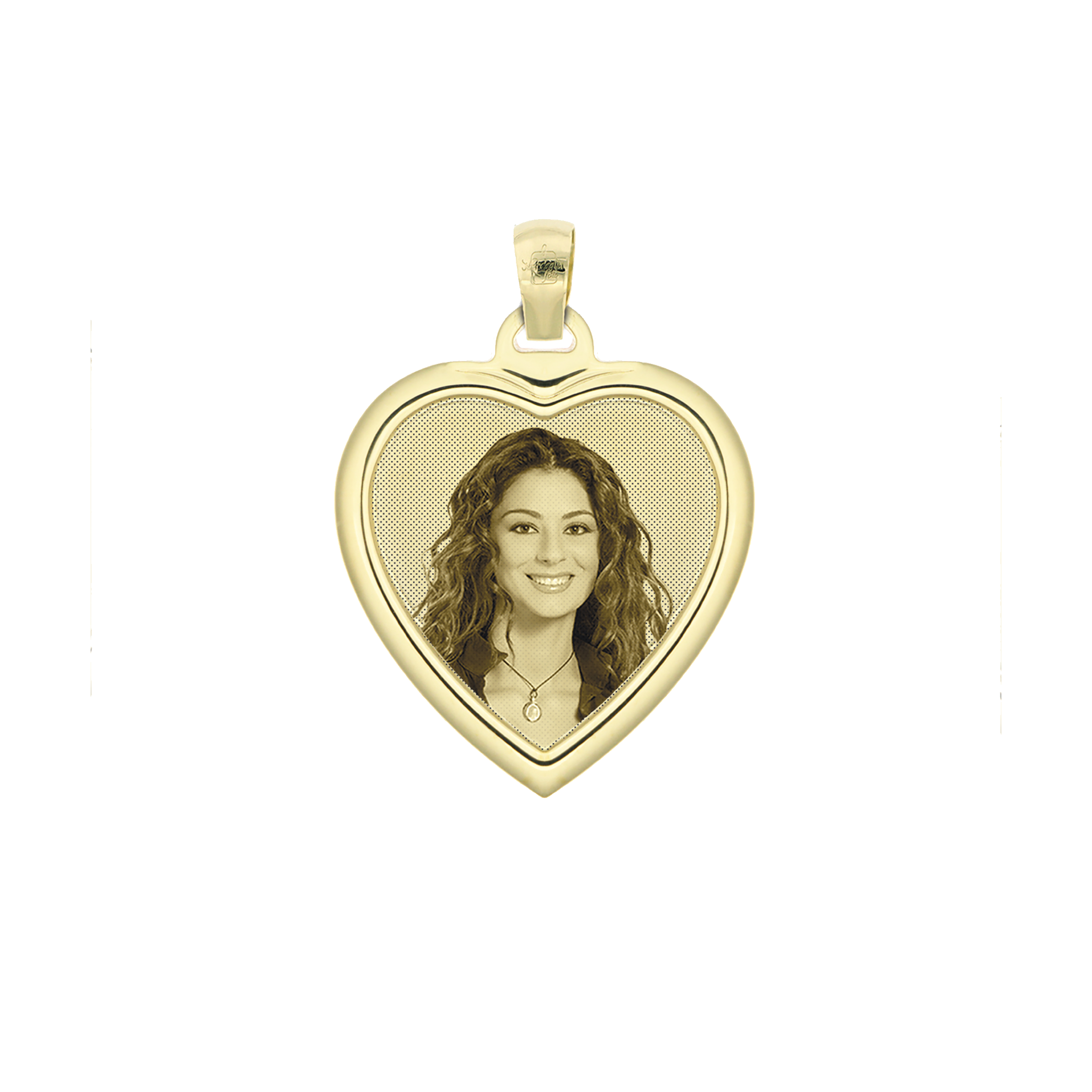 Medaglia Cuore in Oro 18kt - Cornice Bombata - Image 13