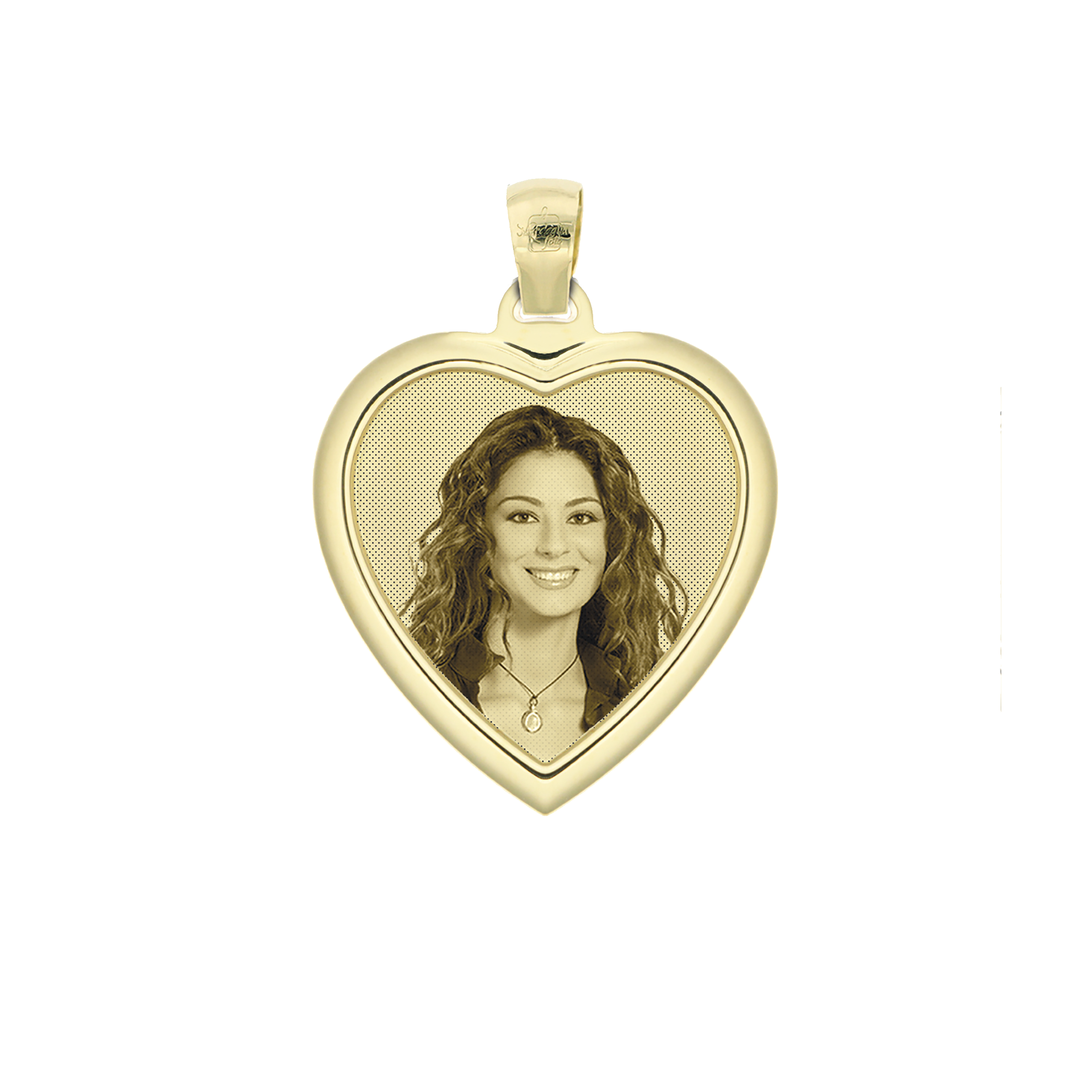 Medaglia Cuore in Oro 18kt - Cornice Bombata - Image 14