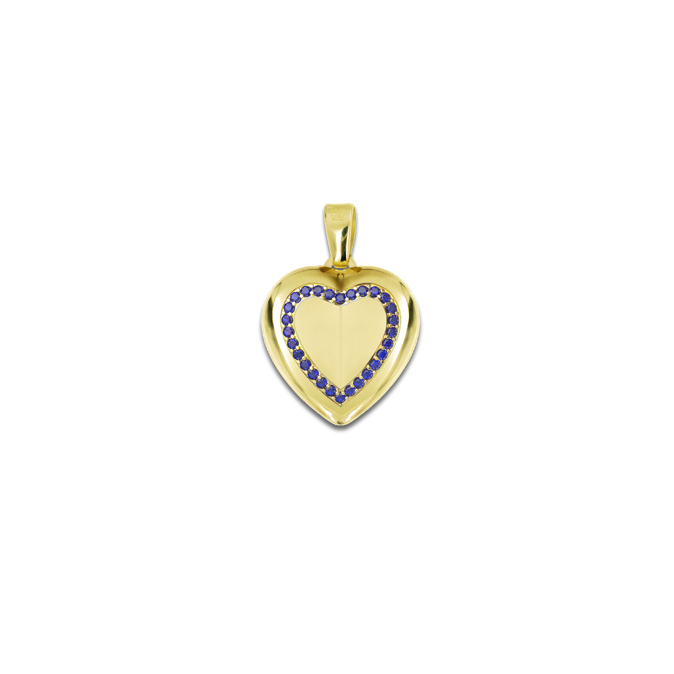 Medaglia Portafoto Cuore in Oro 18kt - Scrigno con Pietre Preziose - Image 16