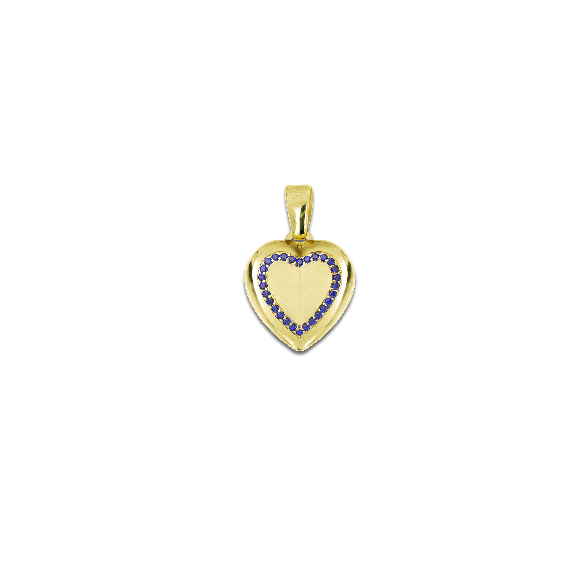Medaglia Portafoto Cuore in Oro 18kt - Scrigno con Pietre Preziose - Image 7