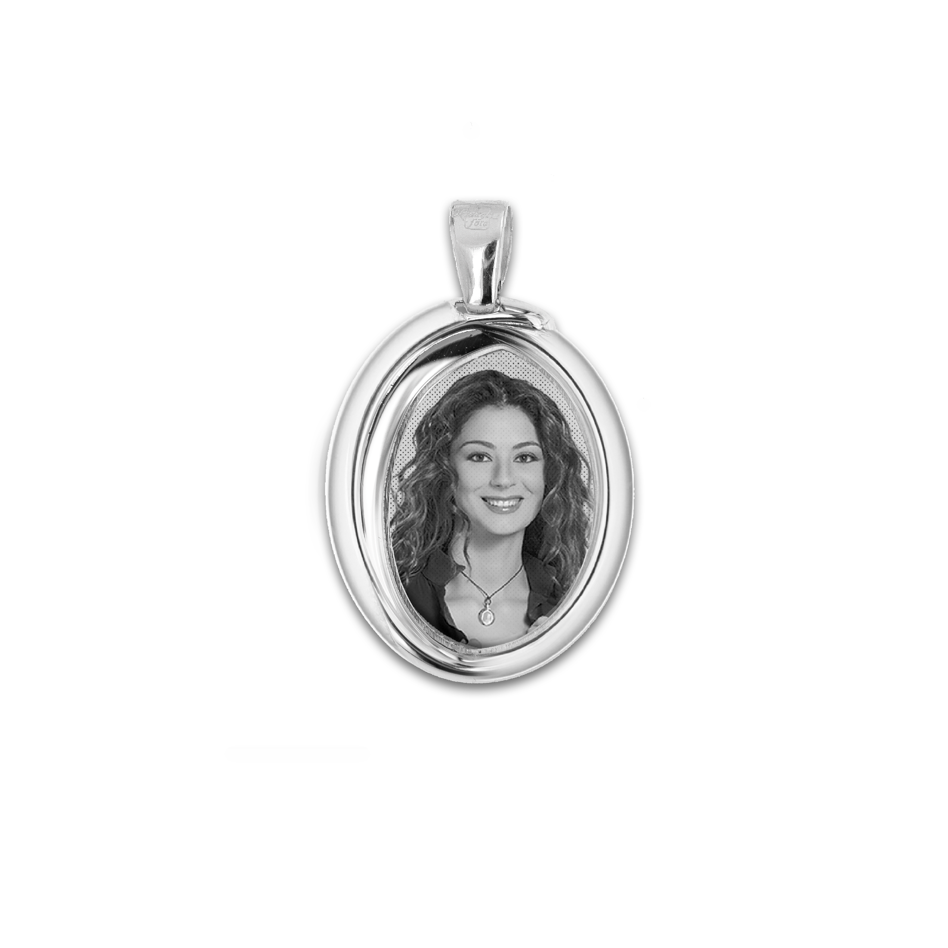 Tuscany Silver Pendente Locket Ovale Inciso su Catena a
