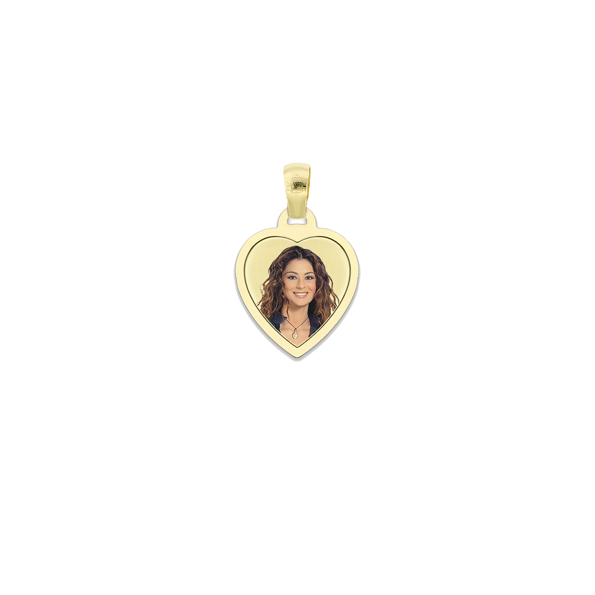 Medaglia Cuore in Oro 9kt - Cornice Piatta