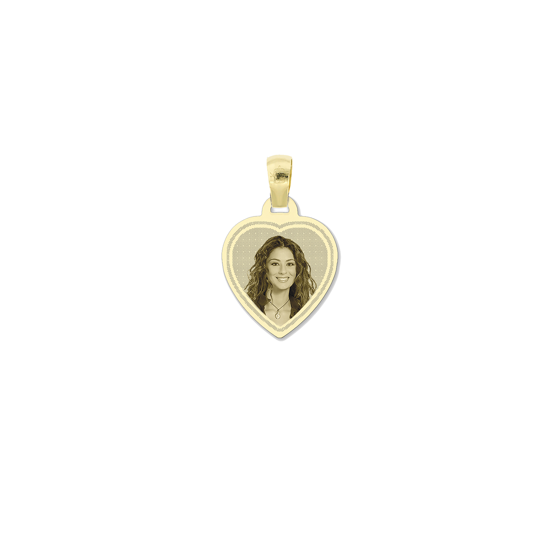 Medaglia Cuore in Oro 9kt - Cornice Incisa