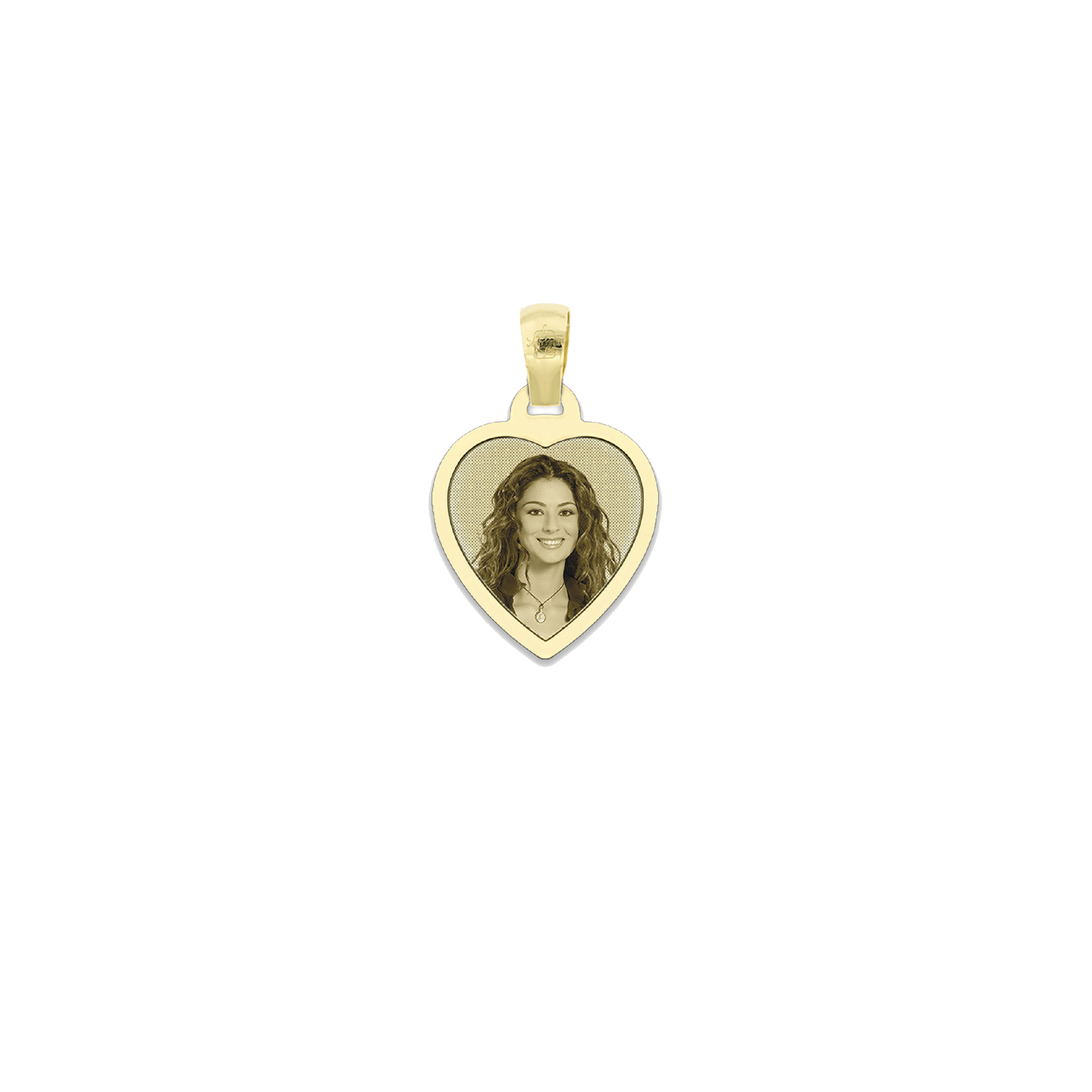 Medaglia Cuore in Oro 9kt - Cornice Piatta
