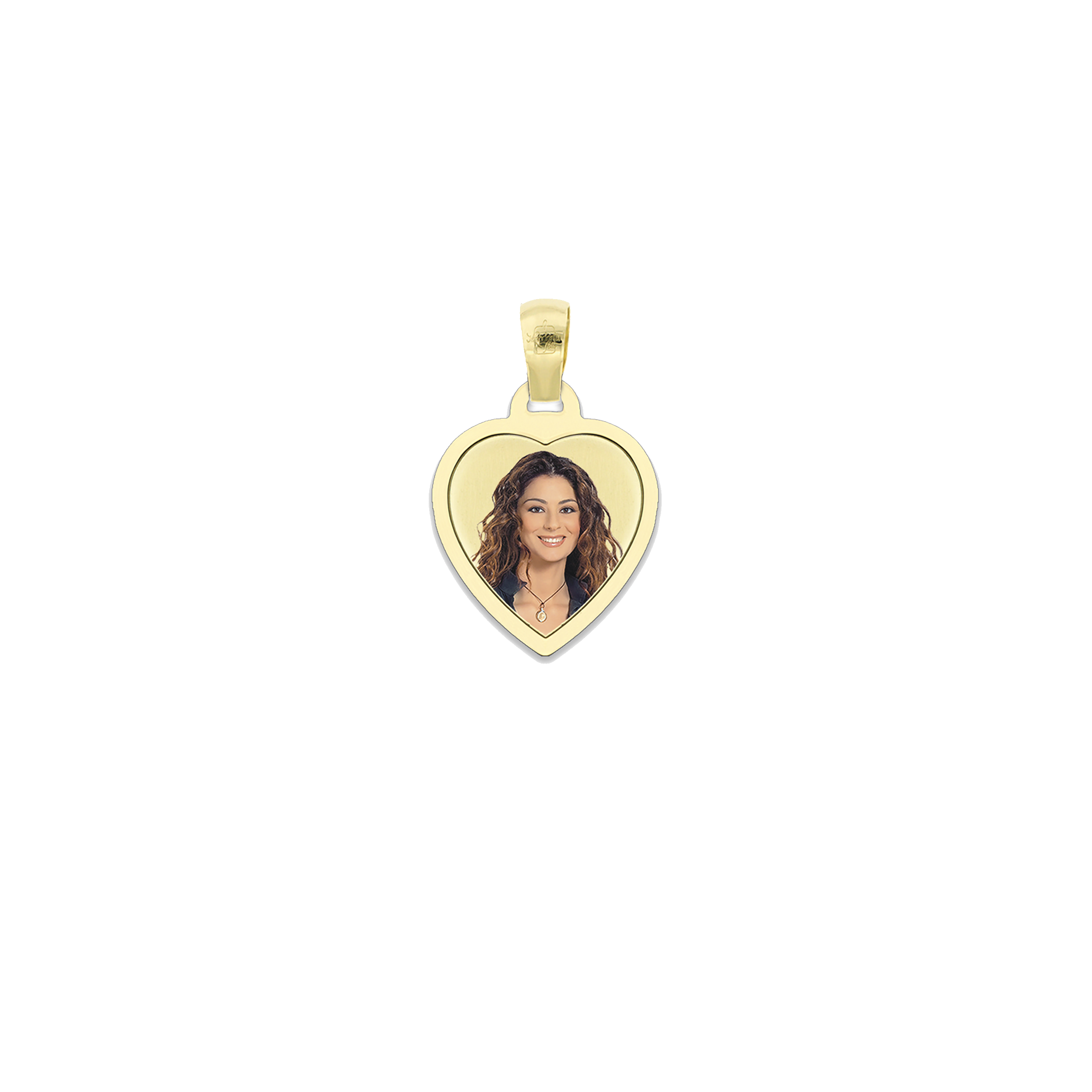 Medaglia Cuore in Oro 18kt - Cornice Piatta - Image 8