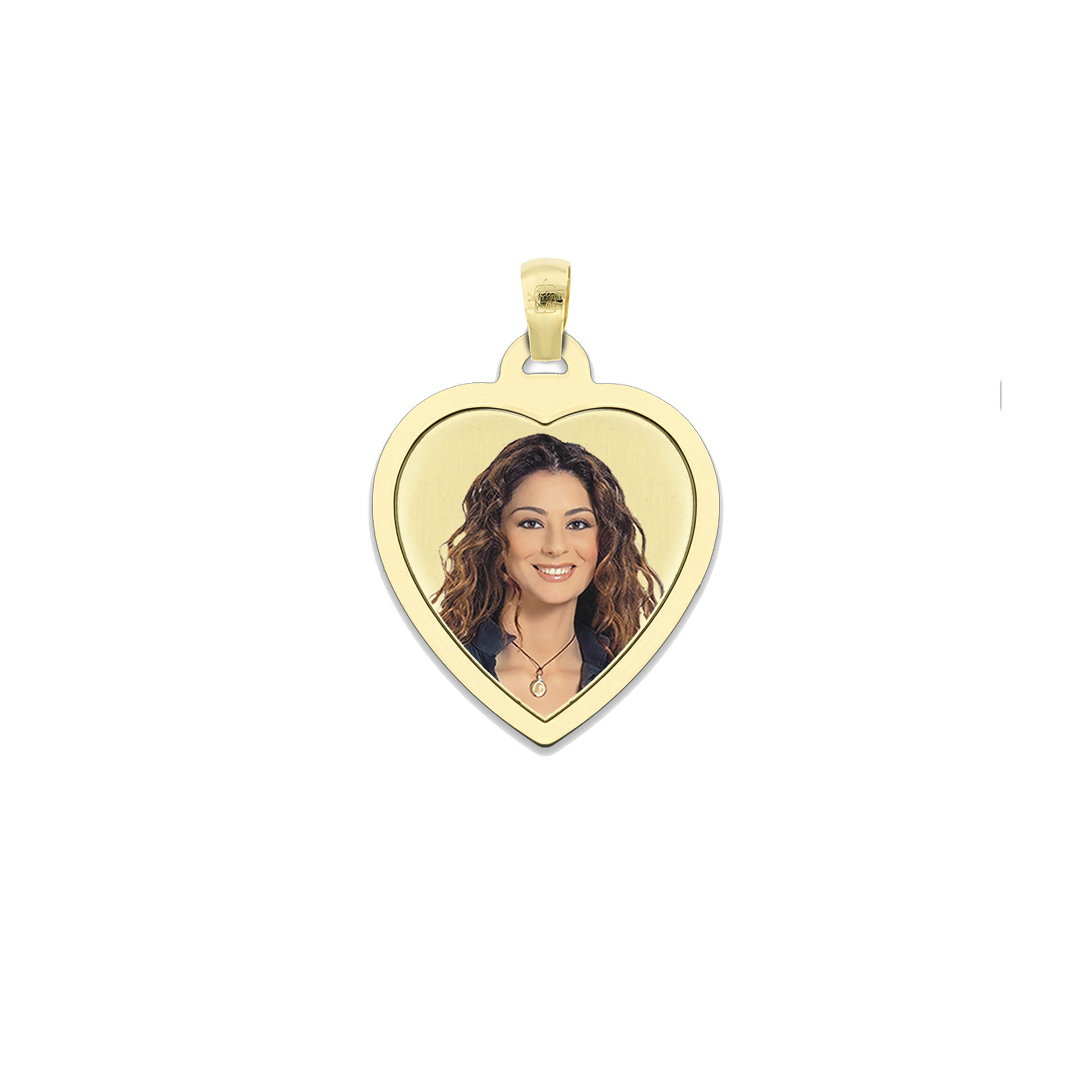 Medaglia Cuore in Oro 18kt - Cornice Piatta - Image 1