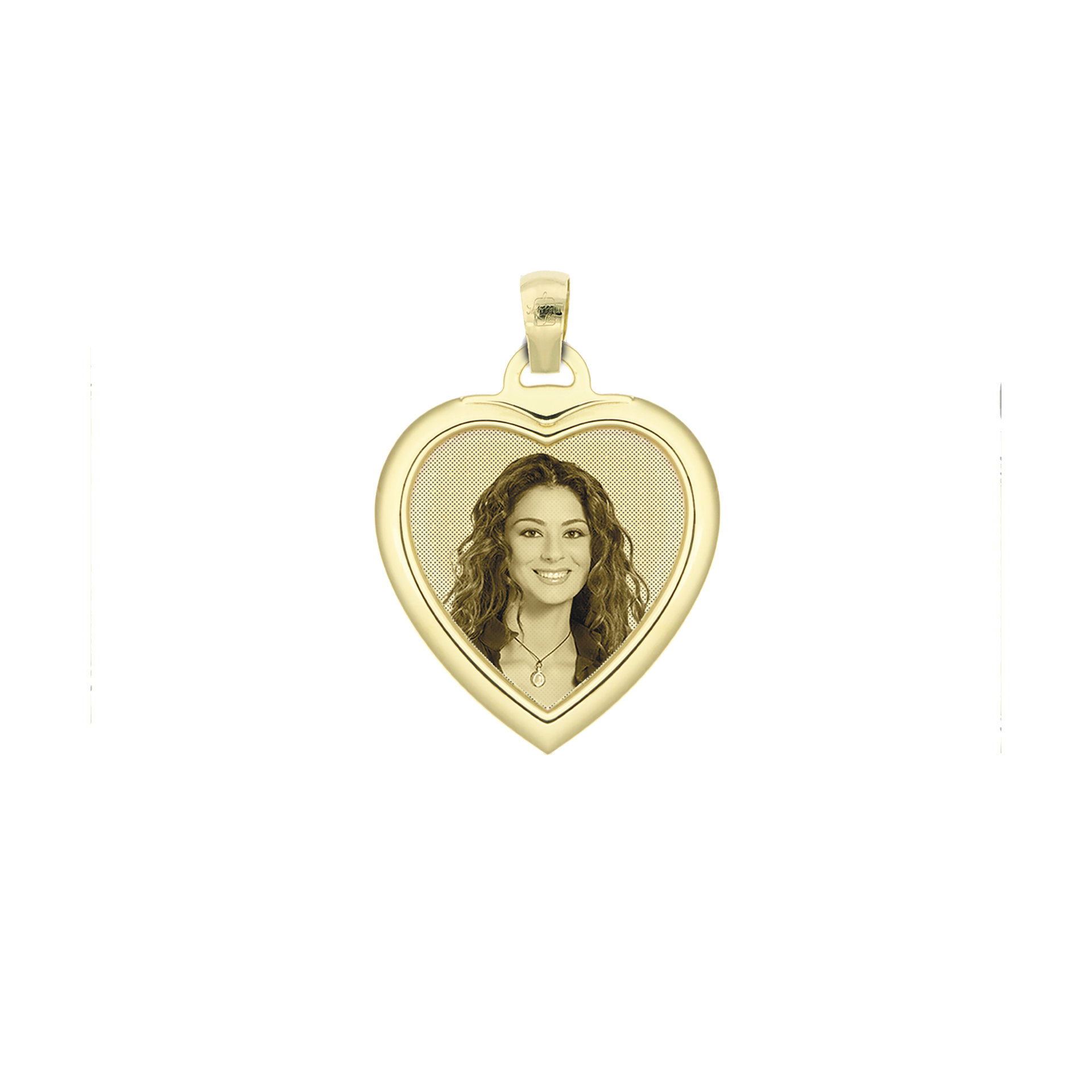 Medaglia Cuore in Oro 18kt - Cornice Bombata - Image 1