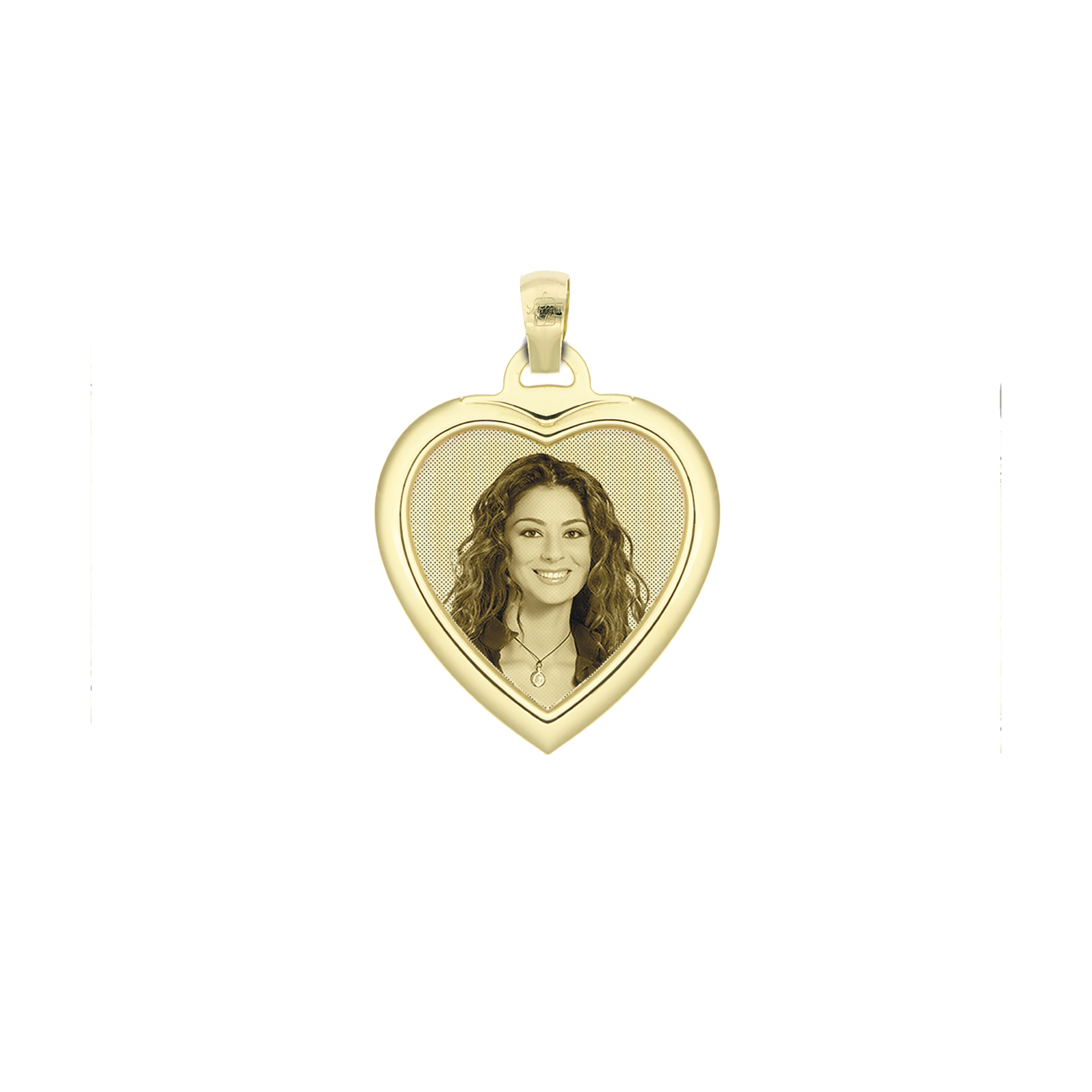 Medaglia Cuore in Oro 18kt - Cornice Bombata - Image 1