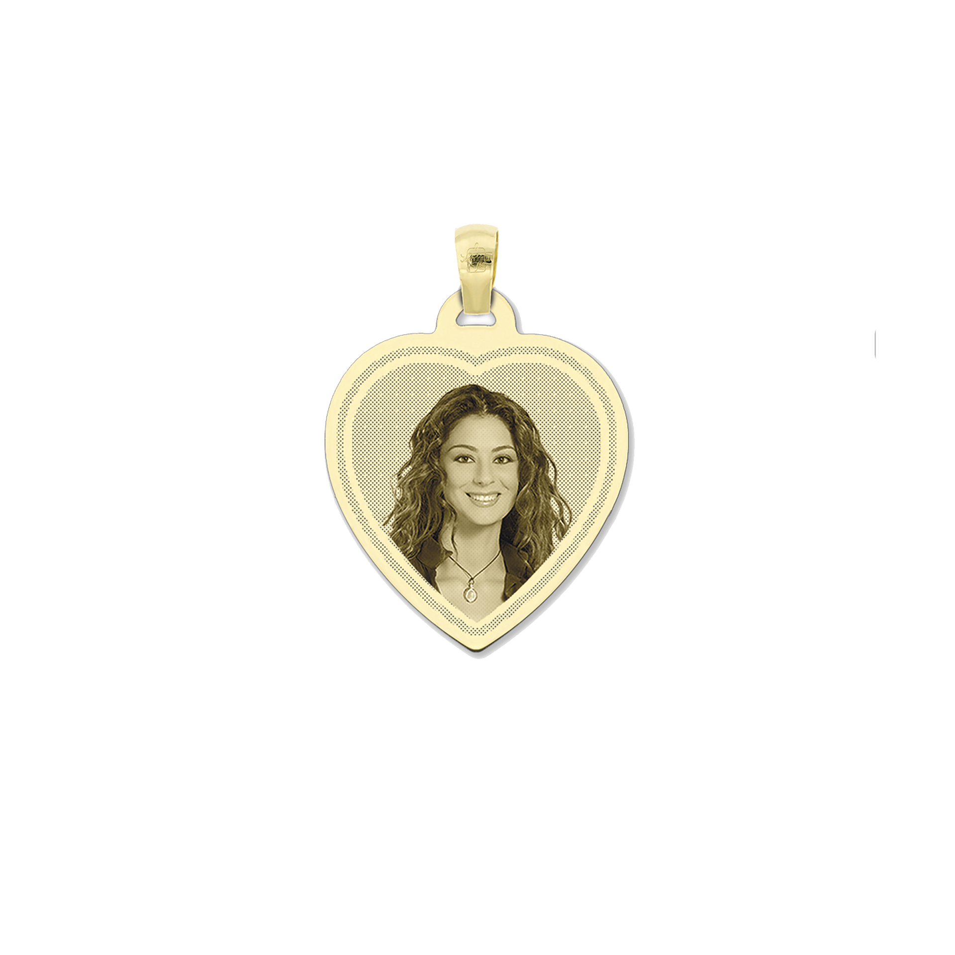 Medaglia Cuore in Oro 18kt - Cornice Incisa