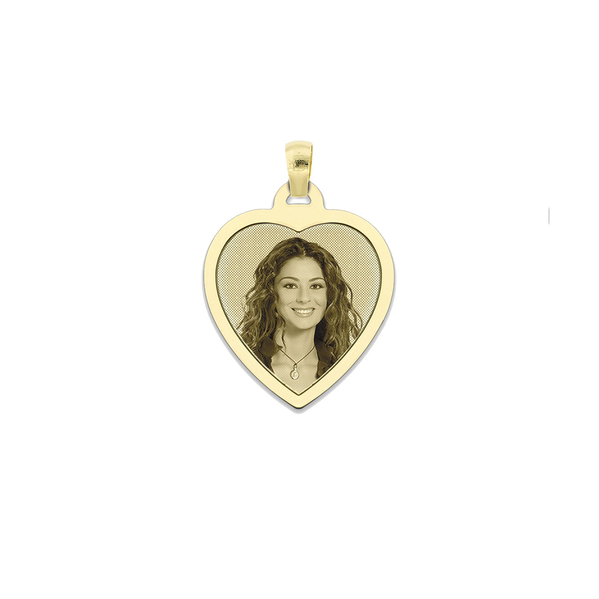 Medaglia Cuore in Oro 18kt - Cornice Piatta