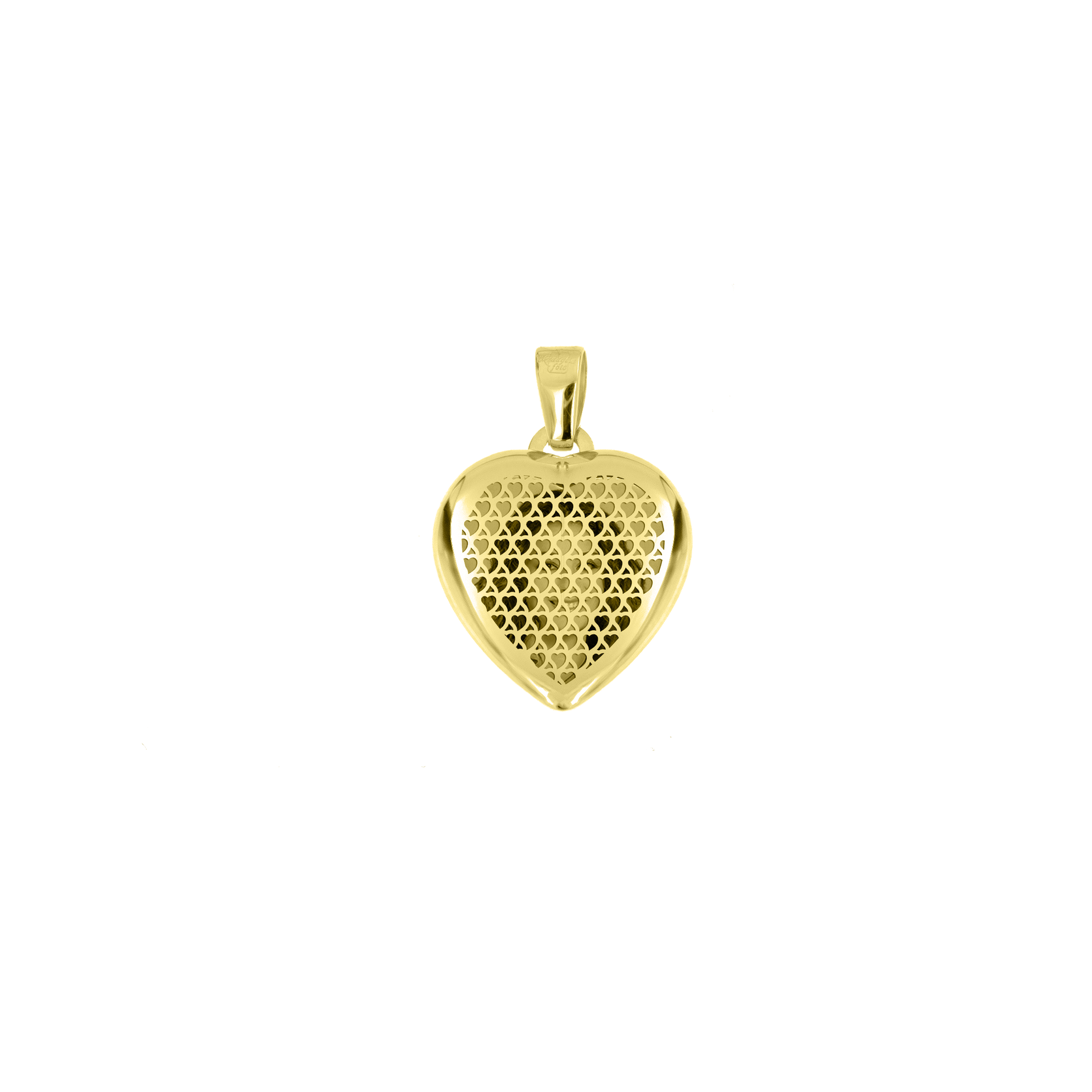 Medaglia Portafoto Cuore in Oro 18kt - Traforata