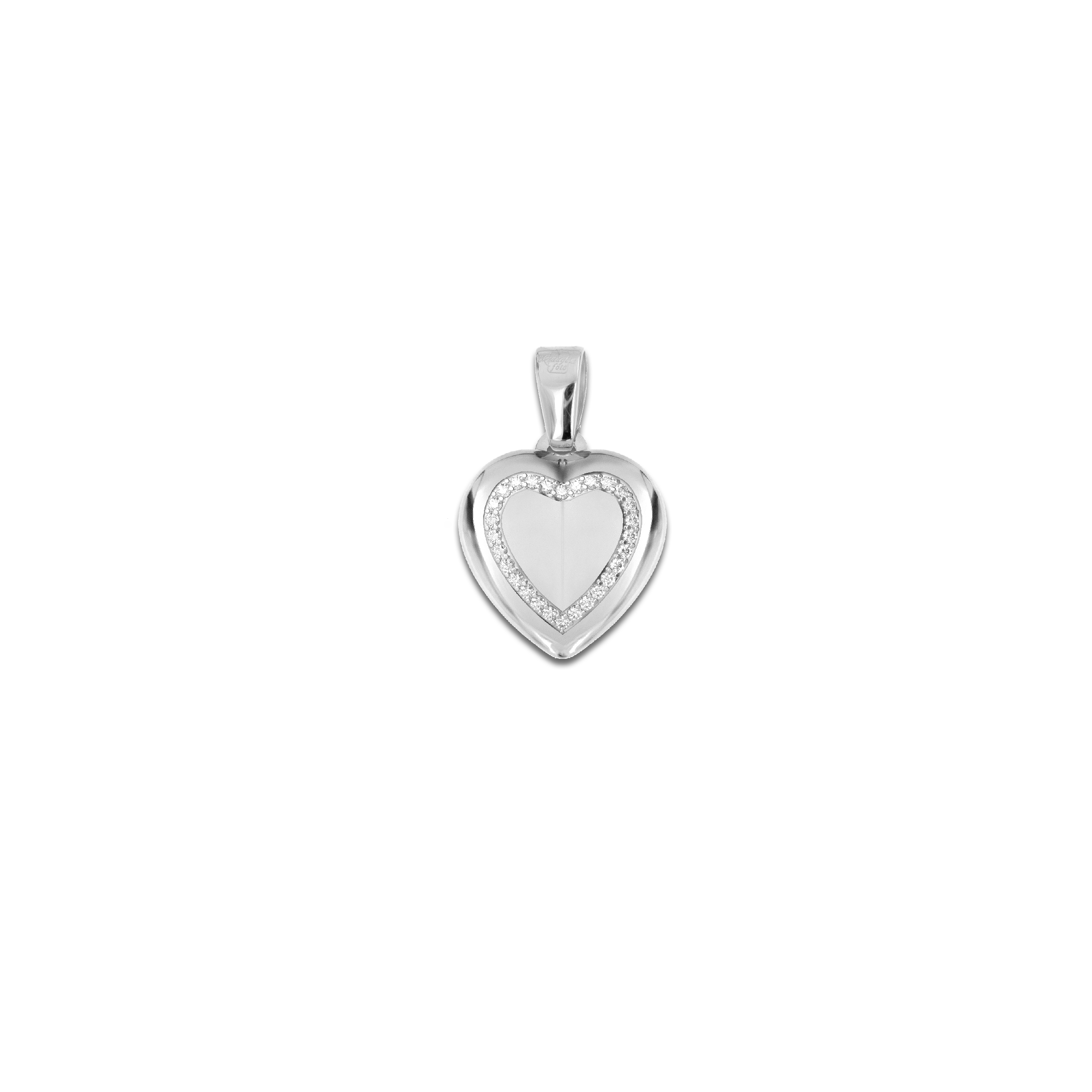 Medaglia Portafoto Cuore in Oro 18kt - Scrigno con Pietre Preziose - Image 5