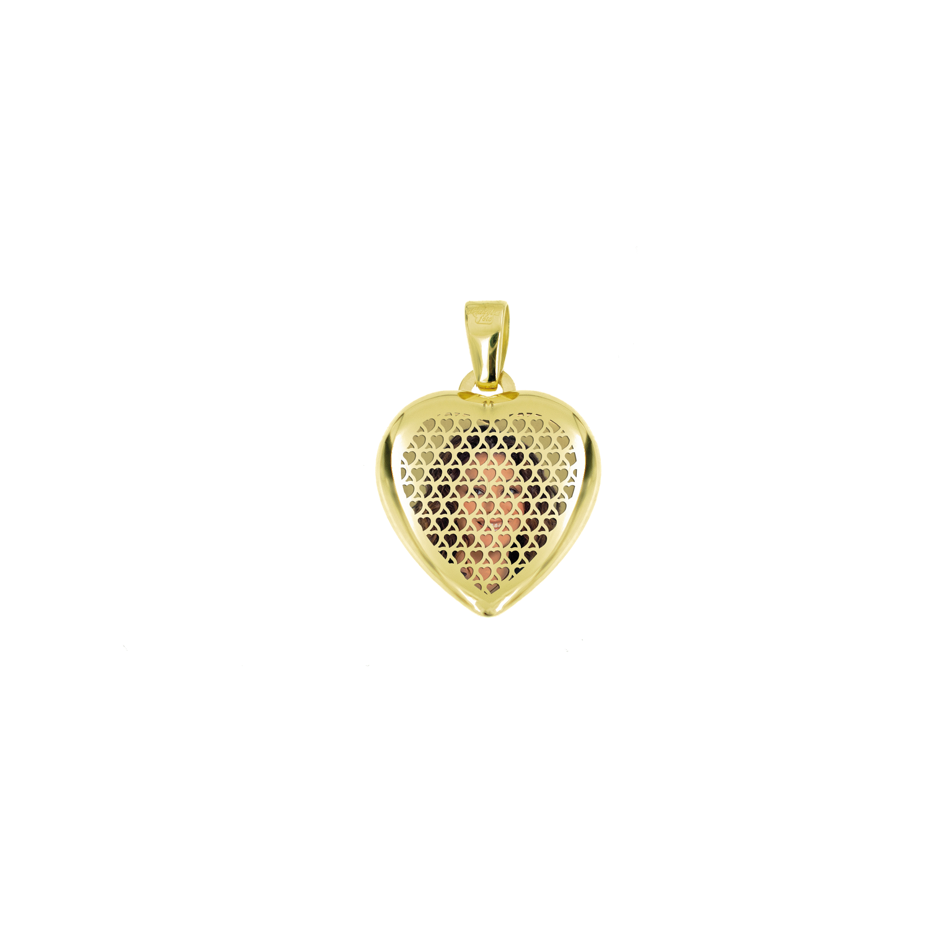 Medaglia Portafoto Cuore in Oro 18kt - Traforata