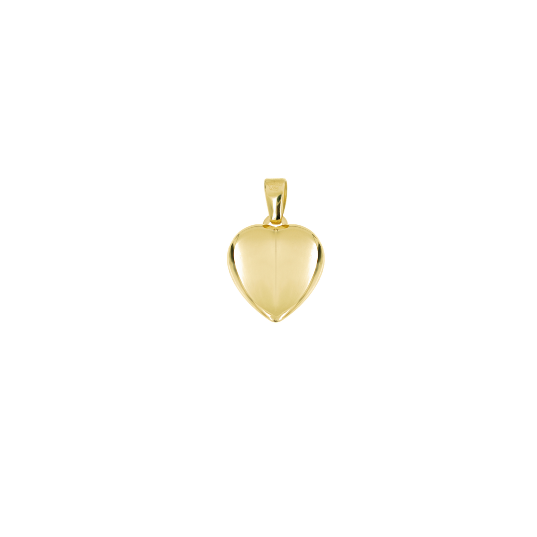 Charm Portafoto Metà Cuore Apribile In Ottone Dorato - 25x15mm