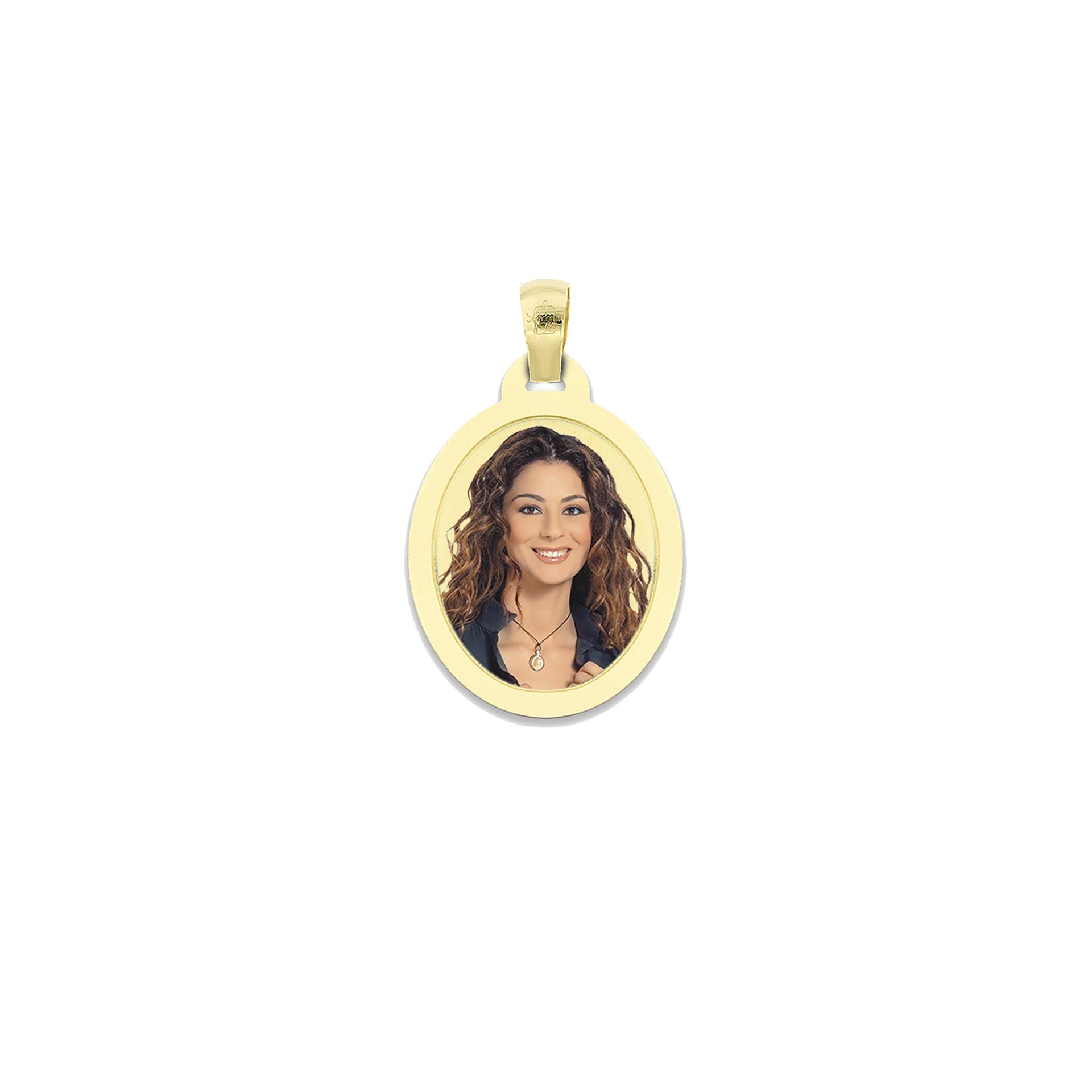 Medaglia Ovale in Oro 18kt - Cornice Piatta
