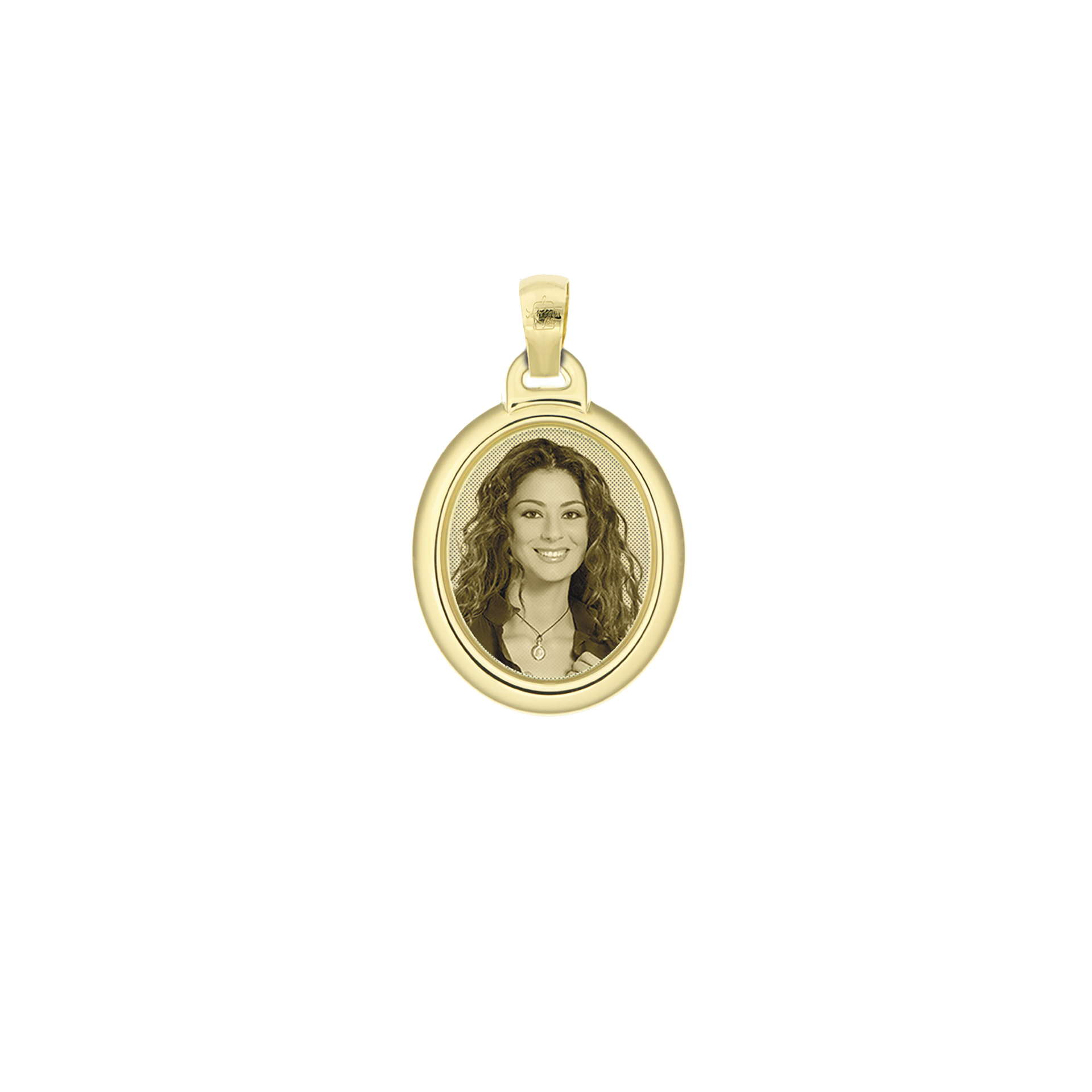 Medaglia Ovale in Oro 18kt - Cornice Bombata