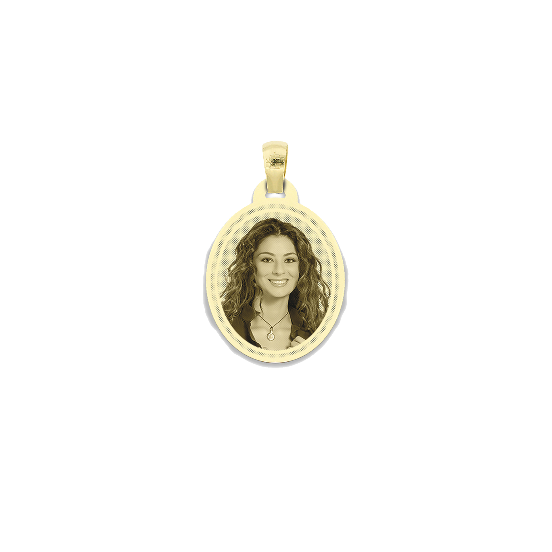 Medaglia Ovale in Oro 18kt - Cornice Incisa