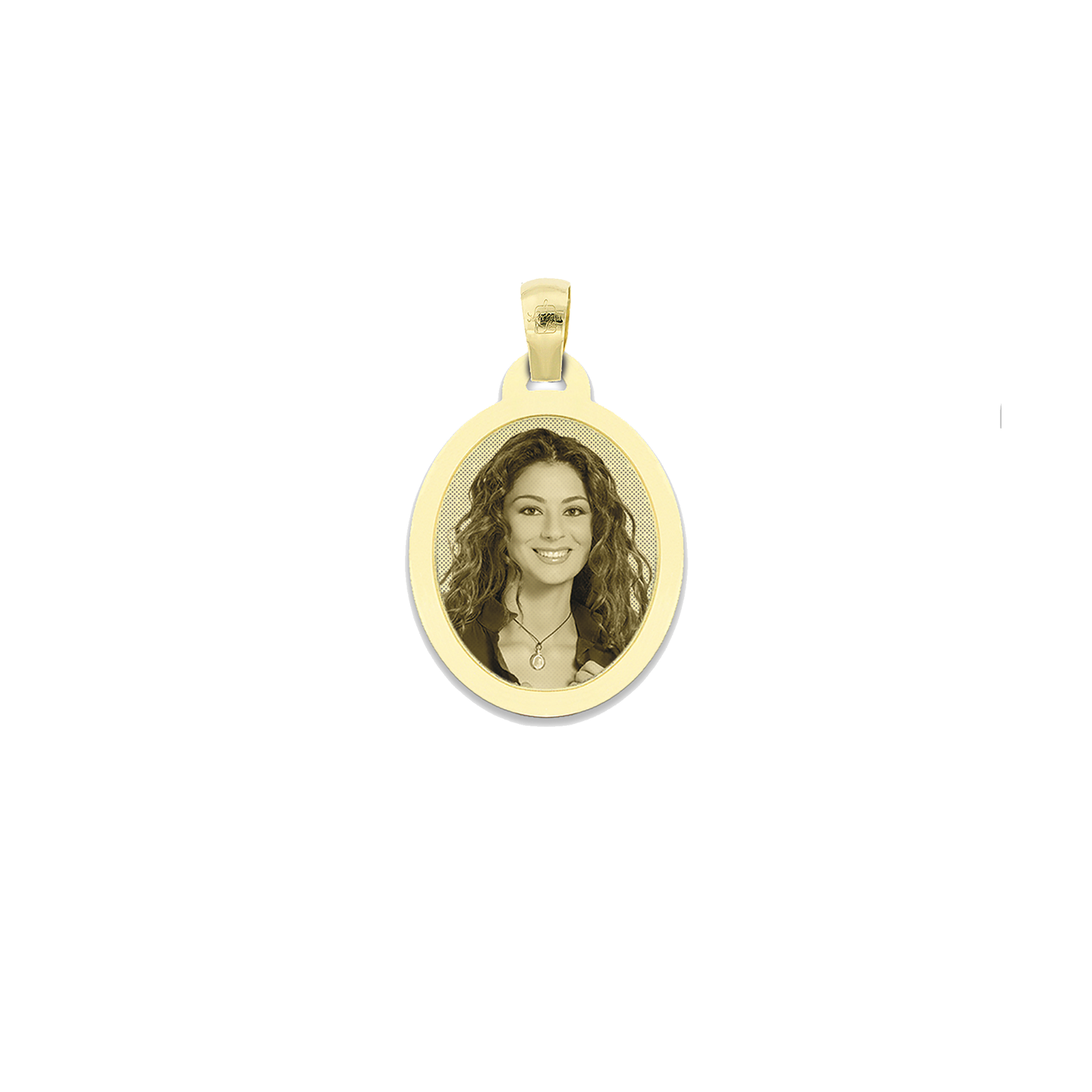 Medaglia Ovale in Oro 18kt - Cornice Piatta