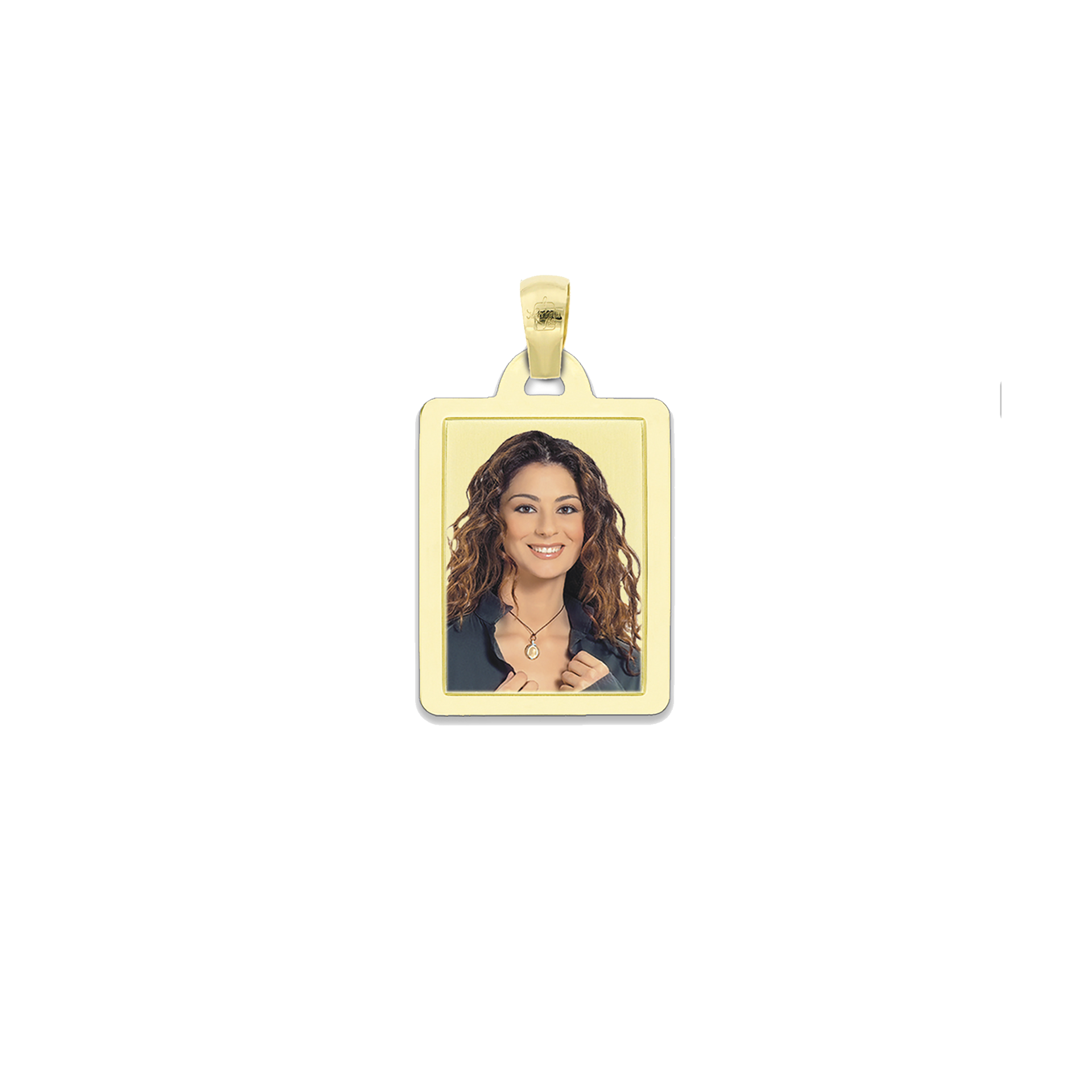 Medaglia Rettangolare in Oro 18kt - Cornice Piatta