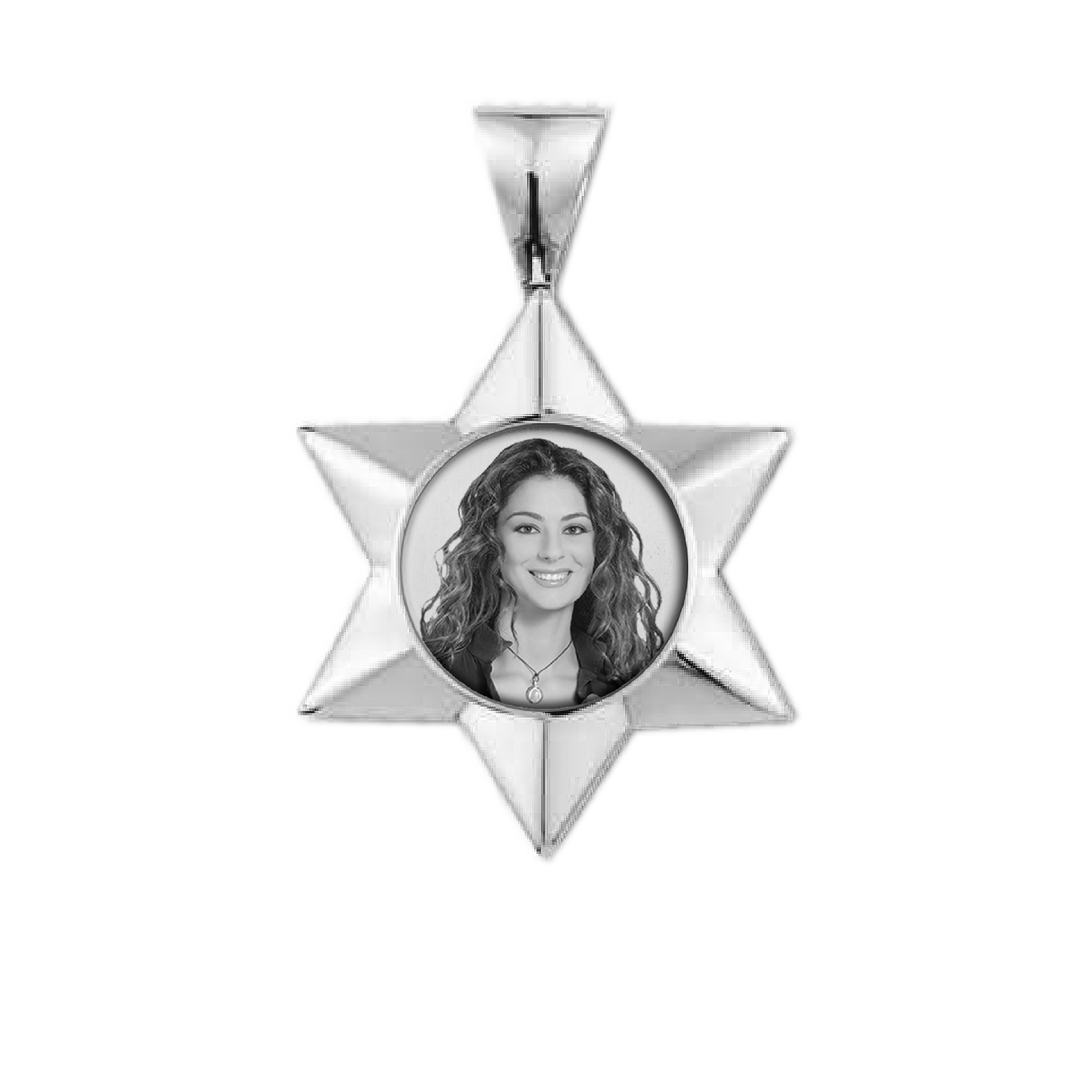 Medaglia Stella in Argento - Cornice Bombata