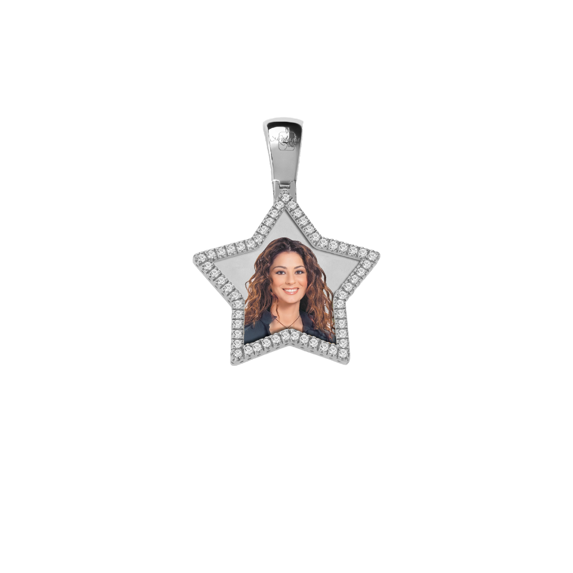 Medaglia Stella in Argento - Cornice con Zirconi