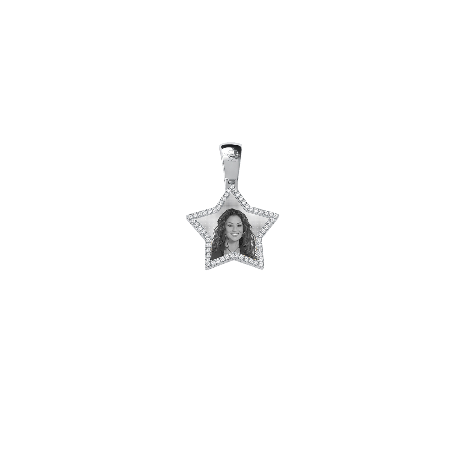 Medaglia Stella in Argento - Cornice con Zirconi